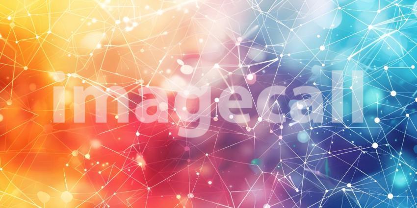 Abstract polygonal background with connecting dots and lines - A