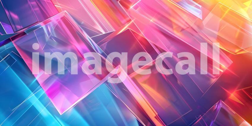Beautiful Abstract neon light geometric background - Ai Generate