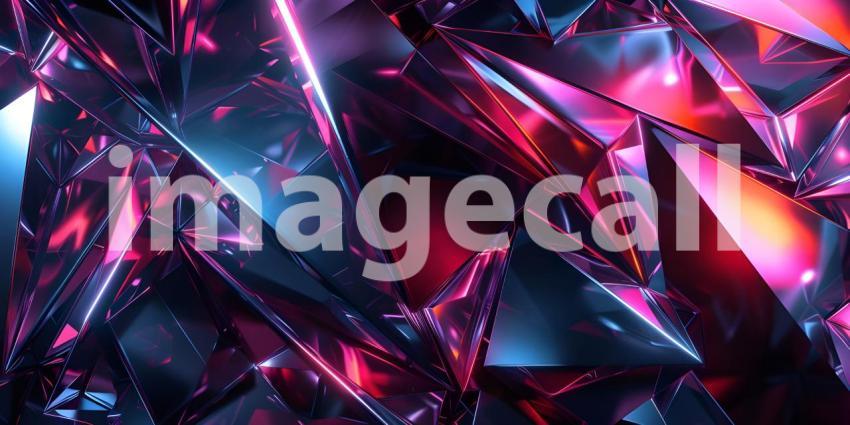 Beautiful Abstract neon light geometric background - Ai Generate