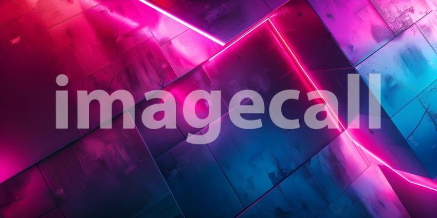 Beautiful Abstract neon light geometric background - Ai Generate