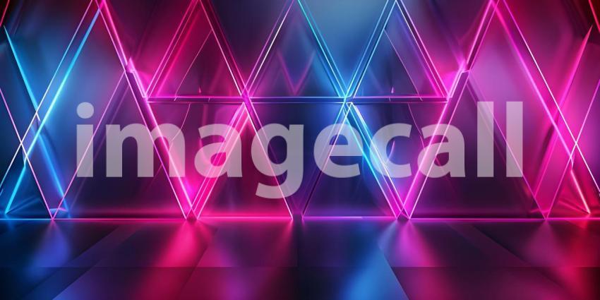 Beautiful Abstract neon light geometric background - Ai Generate
