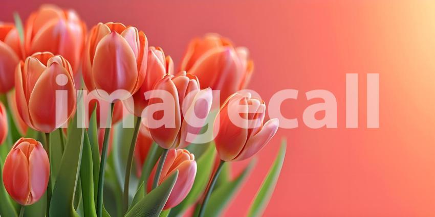 Beautiful spring tulips with space for text background - Ai Gene