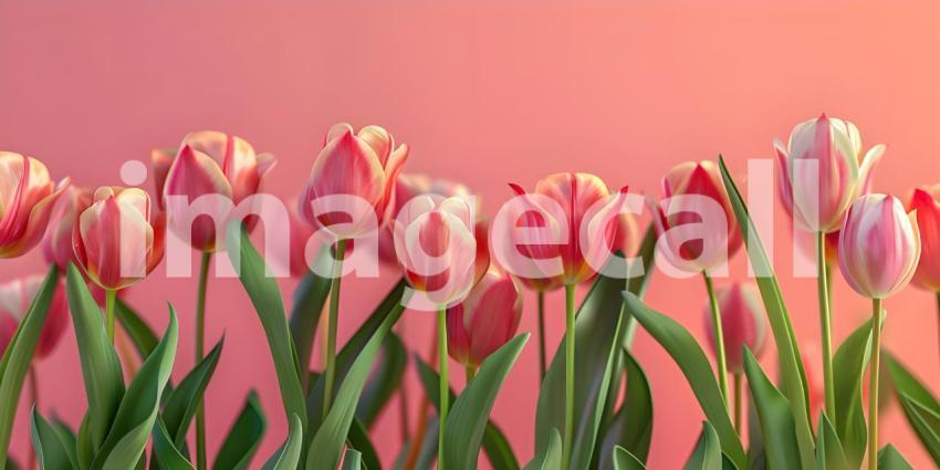 Beautiful spring tulips with space for text background - Ai Gene