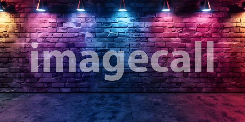 Beautiful Wall with multi color lights background - Ai Generated