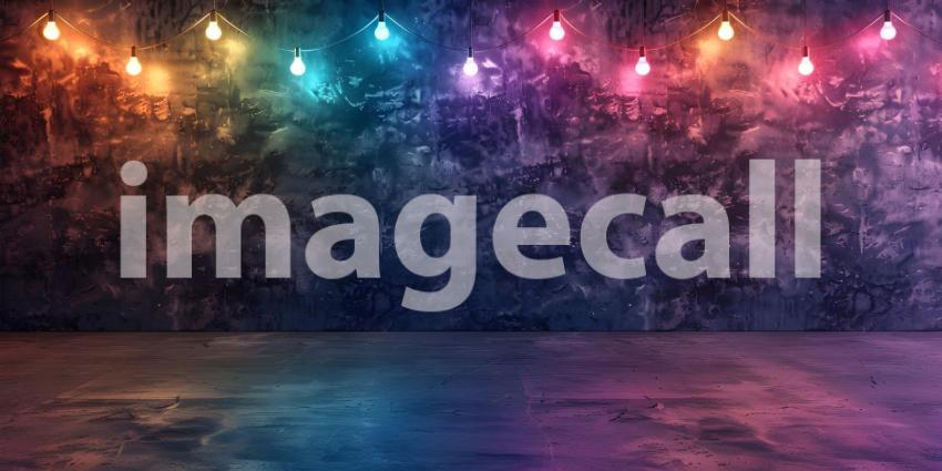 Beautiful Wall with multi color lights background - Ai Generated