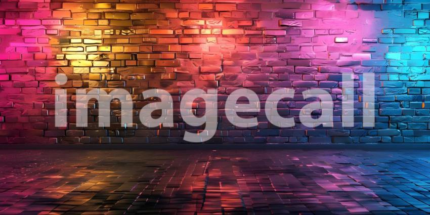 Beautiful Wall with multi color lights background - Ai Generated