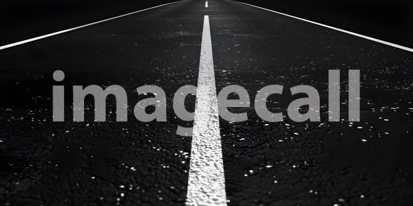 Black asphalt road with white dividing lines background - Ai Gen