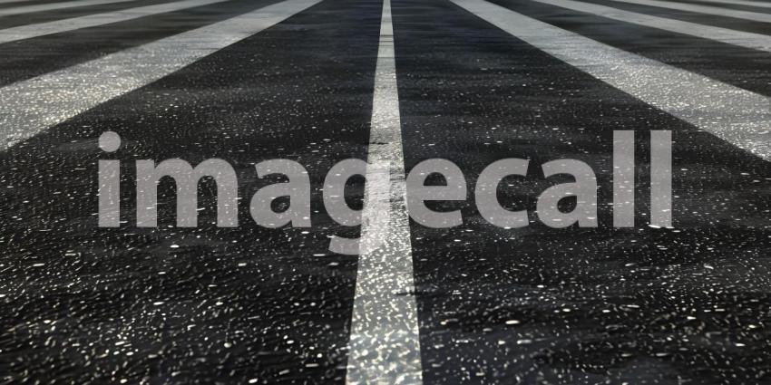 Black asphalt road with white dividing lines background - Ai Gen