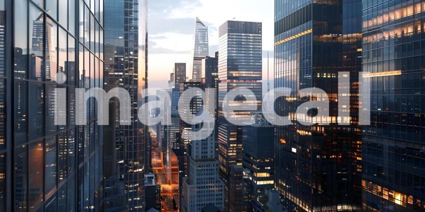 City skyline cyberpunk background - Ai Generated