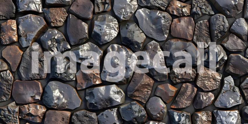 Cobblestone road surface texture background - Ai Generated
