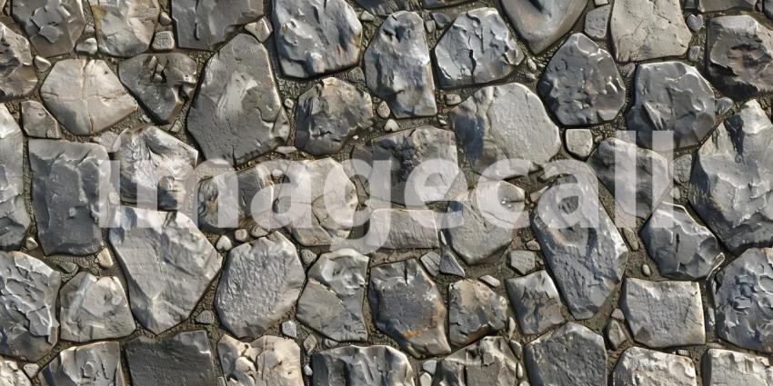 Cobblestone road surface texture background - Ai Generated