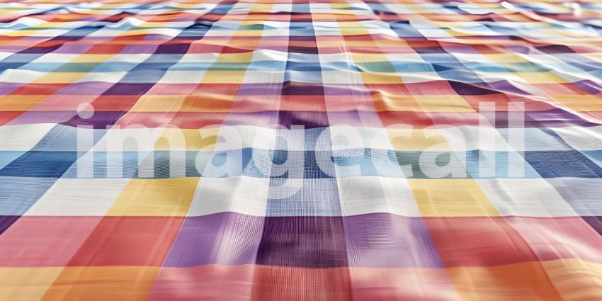 Colorful checkered tablecloth background - Ai Generated