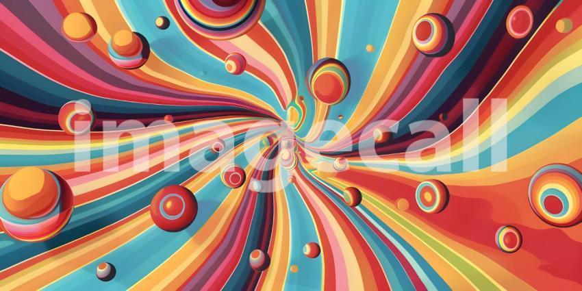 Colorful Seamless retro style groovy psychedelic background - Ai Generated