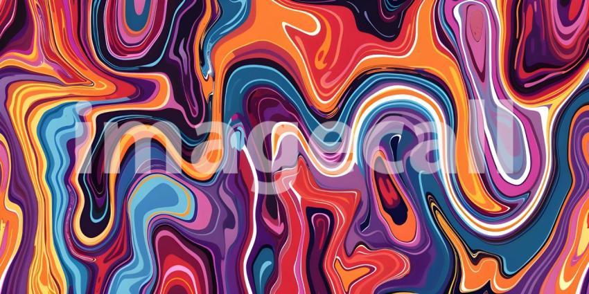 Colorful Seamless retro style groovy psychedelic background - Ai Generated
