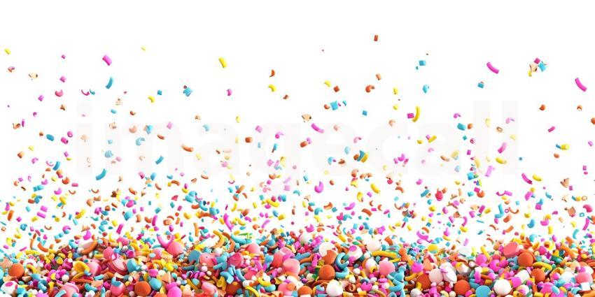 Colorful sprinkles with copy space on white background - Ai Generated