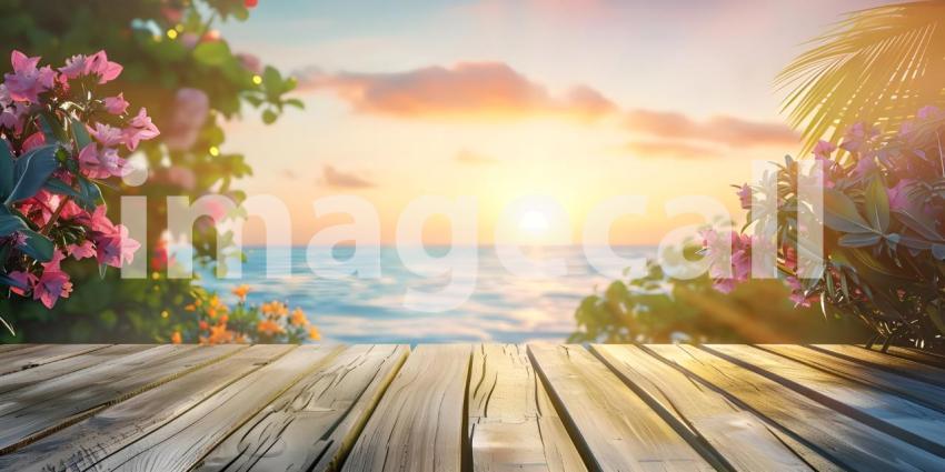 Colorful summer background with copy space background - Ai Generated