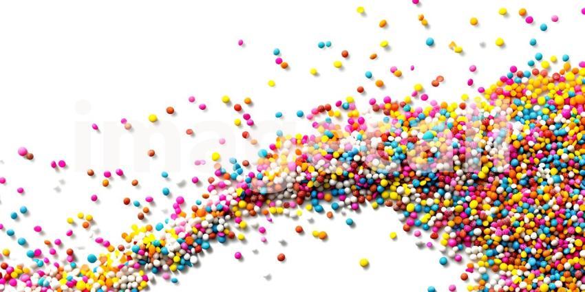 Colorful sprinkles with copy space on white background - Ai Generated