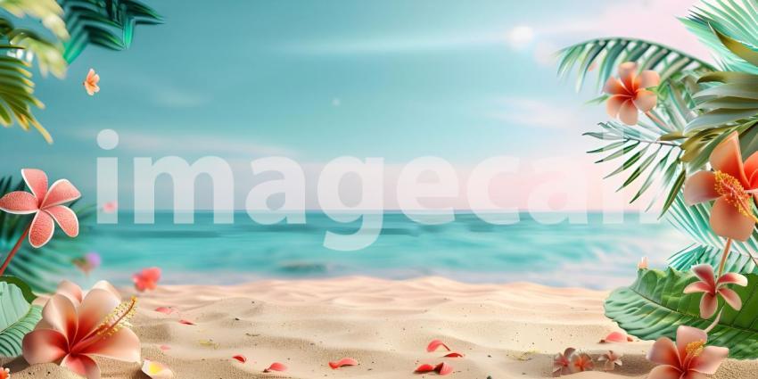 Colorful summer background with copy space background - Ai Generated