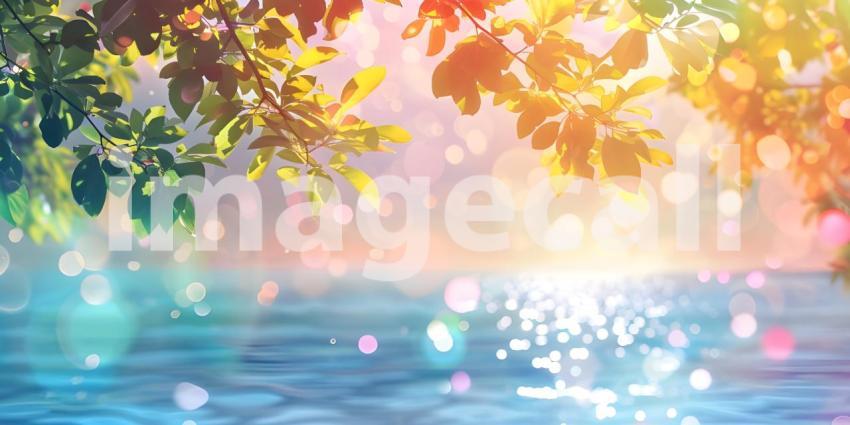 Colorful summer background with copy space background - Ai Generated