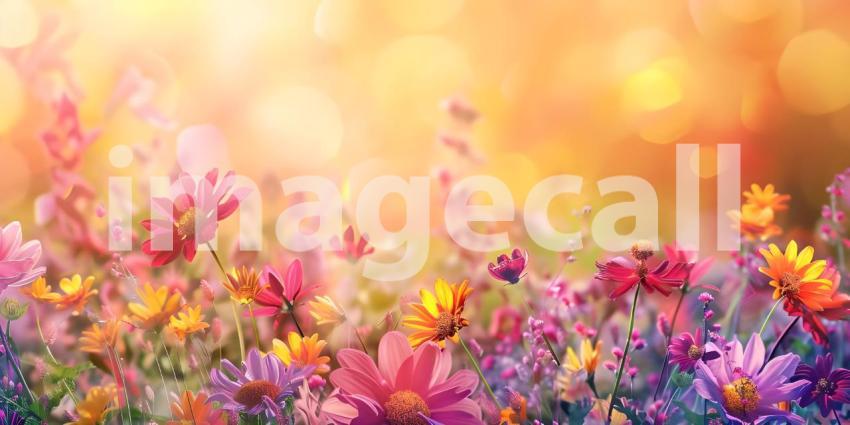 Colorful summer background with copy space background - Ai Generated