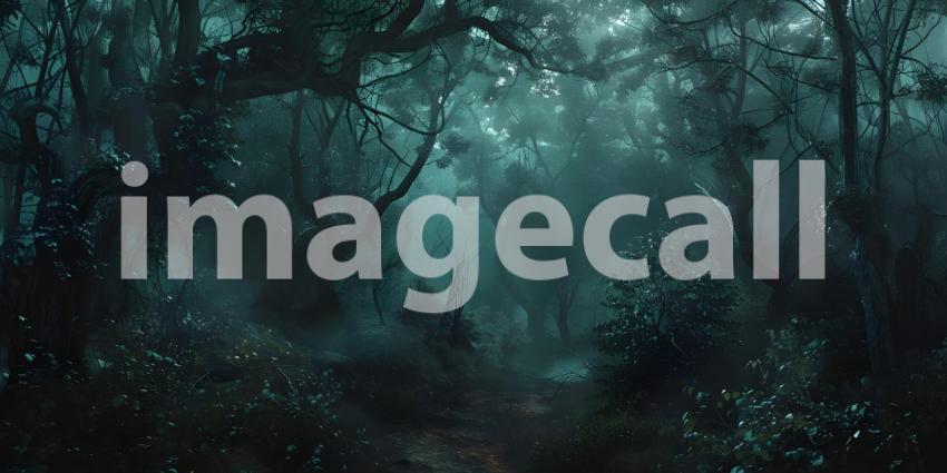 Dark forest Mysterious background - Ai Generated