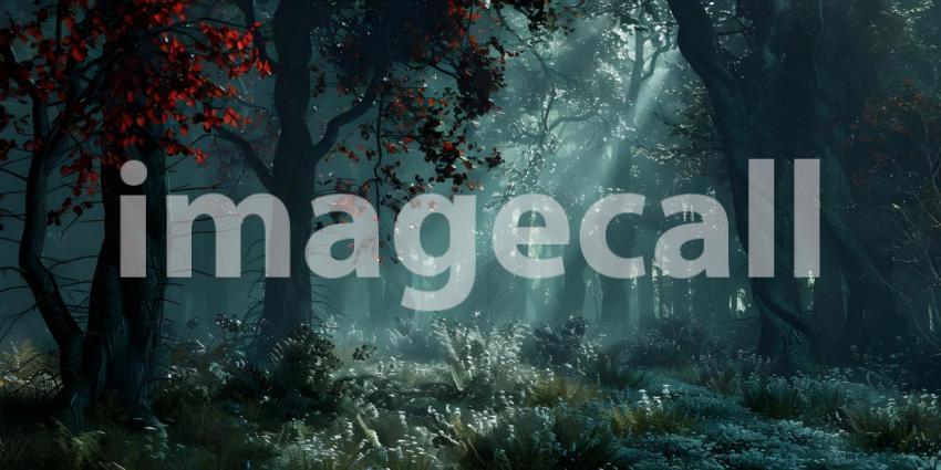 Dark forest Mysterious background - Ai Generated