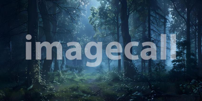 Dark forest Mysterious background - Ai Generated