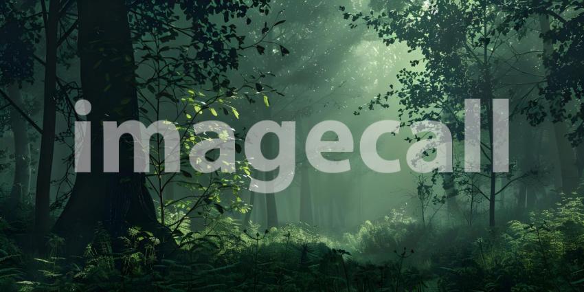 Dark forest Mysterious background - Ai Generated