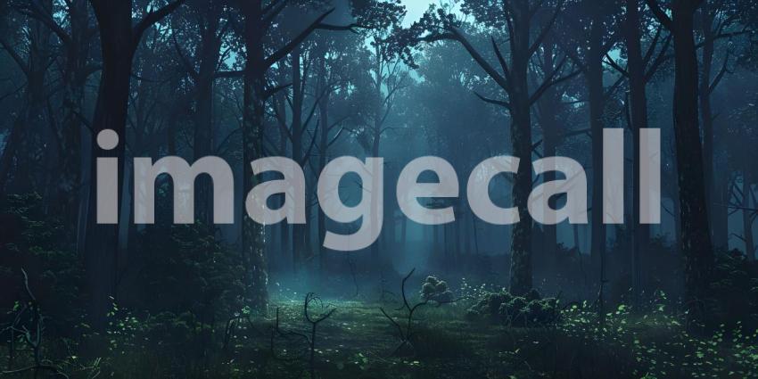 Dark forest Mysterious background - Ai Generated