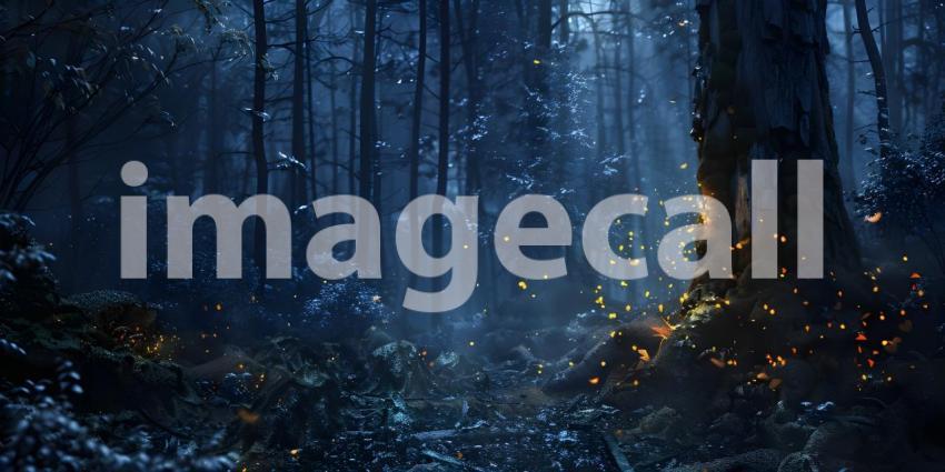 Dark forest Mysterious background - Ai Generated