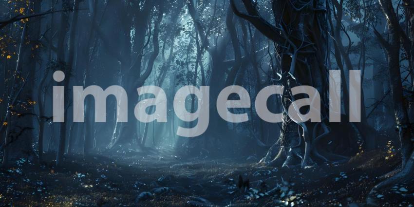 Dark forest Mysterious background - Ai Generated
