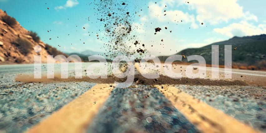 Dirt road texture background - Ai Generated