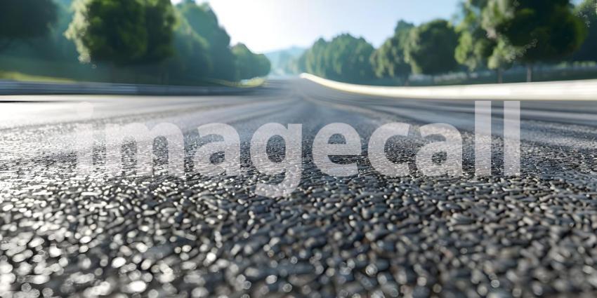 Empty asphalt road in a sunny day - Ai Generated
