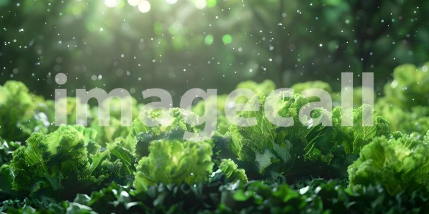 Fresh lettuce in a vegetable garden background - Ai Generated