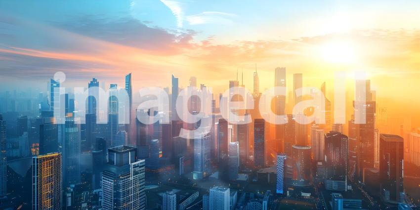 City skyscraper and skyline architecture background - Ai Generated