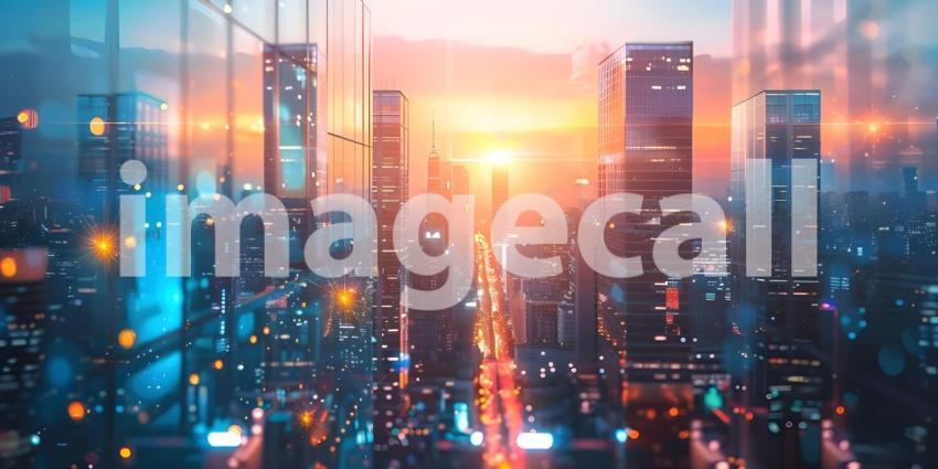 City skyscraper and skyline architecture background - Ai Generated