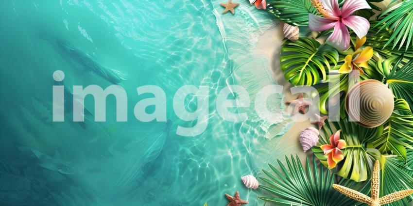 Colorful summer background with copy space background - Ai Generated