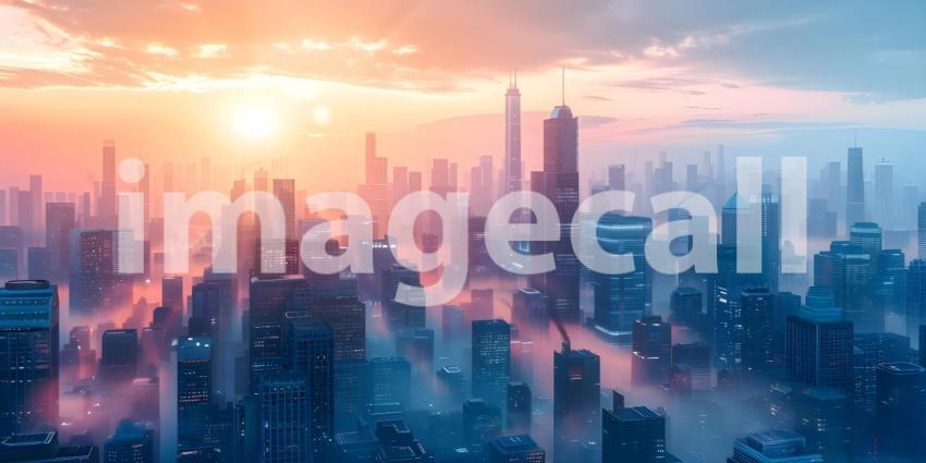 City skyscraper and skyline architecture background - Ai Generated