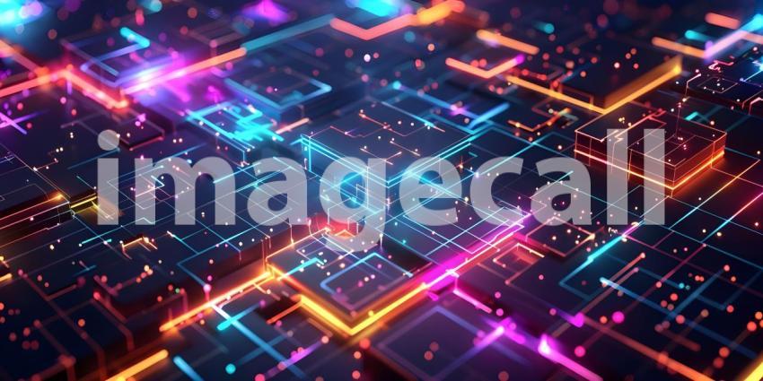 Abstract Digital Futuristic Background - Ai Generated