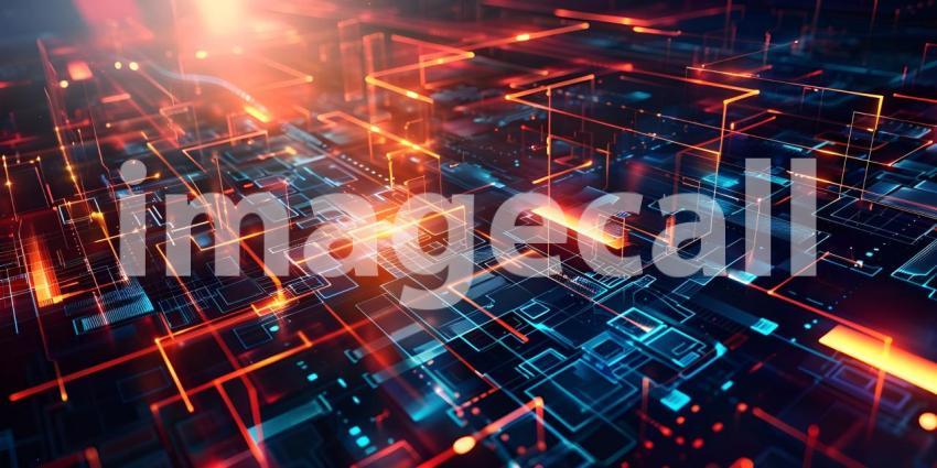Abstract Digital Futuristic Background - Ai Generated