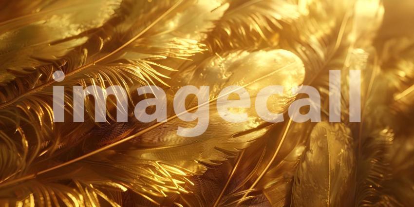 Luxury Gold feathers background - Ai Generated