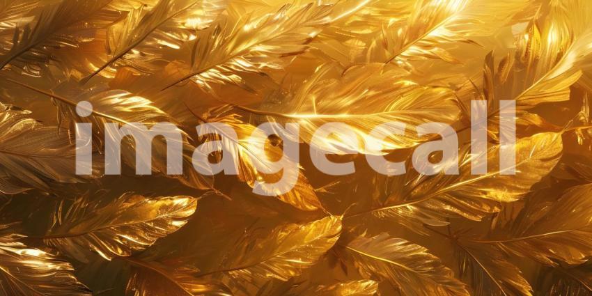 Luxury Gold feathers background - Ai Generated