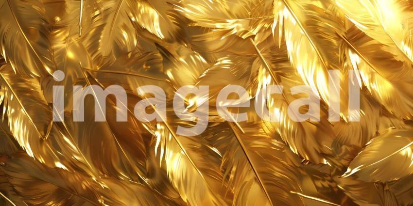 Luxury Gold feathers background - Ai Generated