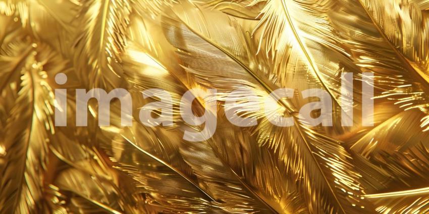Luxury Gold feathers background - Ai Generated