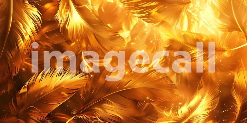 Luxury Gold feathers background - Ai Generated