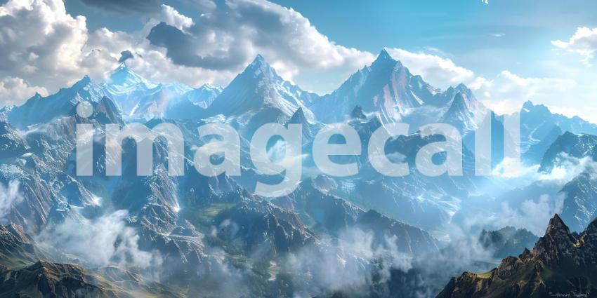 Himalayas White mountains background - Ai Generated