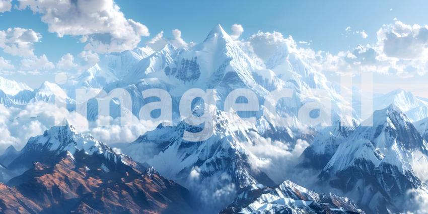Himalayas White mountains background - Ai Generated