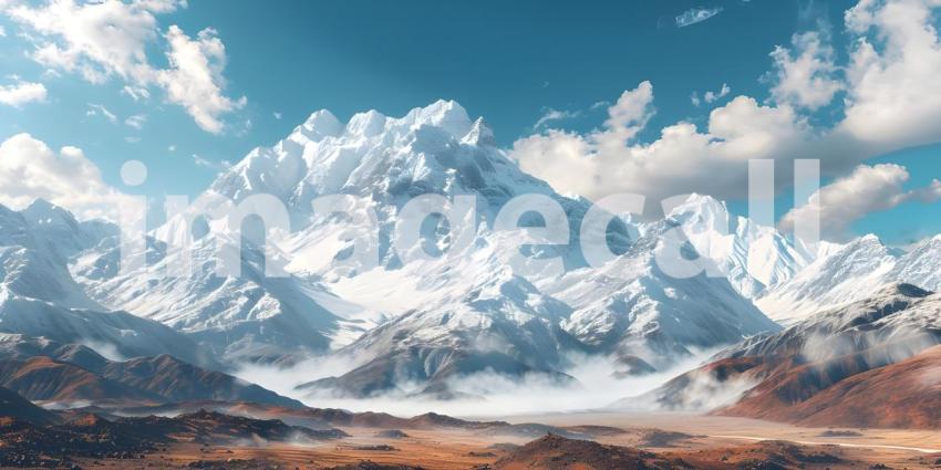 Himalayas White mountains background - Ai Generated