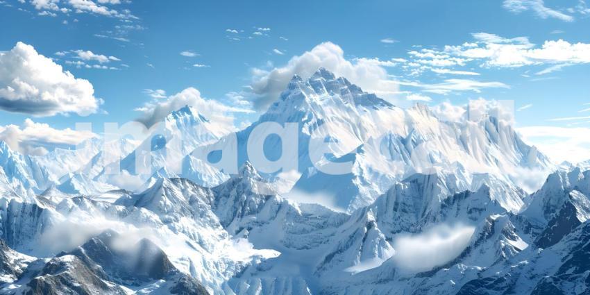Himalayas White mountains background - Ai Generated