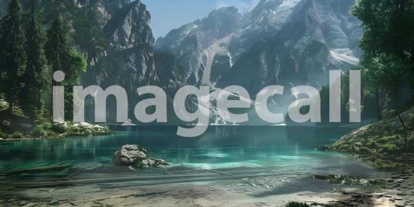 Beautiful Lake landscape background - Ai generated